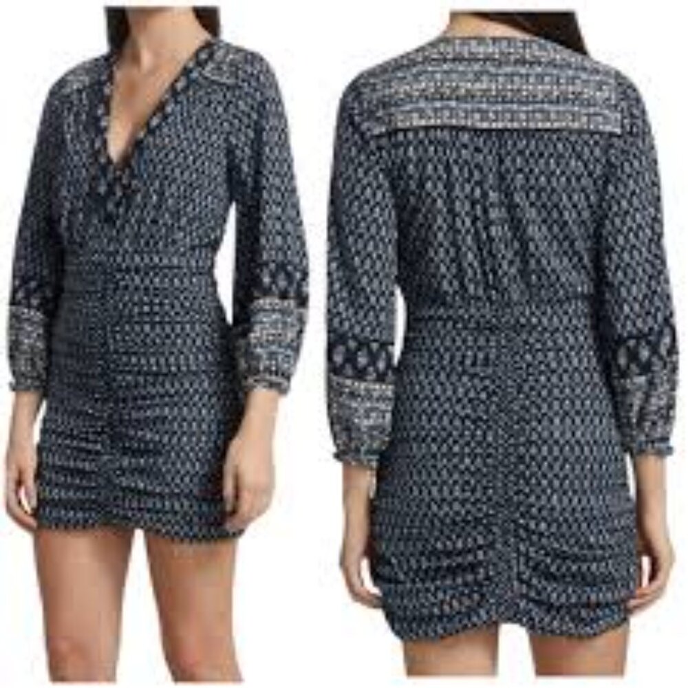 Veronica Beard Zaria ruched silk mini dress new!